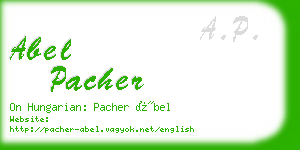 abel pacher business card